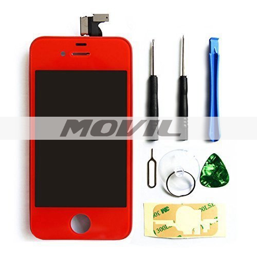 iPhone4S screen replacement repair parts kit Full Front Glass red